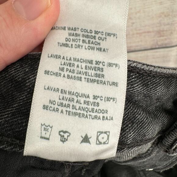 Sundry Straight Leg Animal Print Stripe Jeans Women's 31 Gray Button Fly - Picture 13 of 13